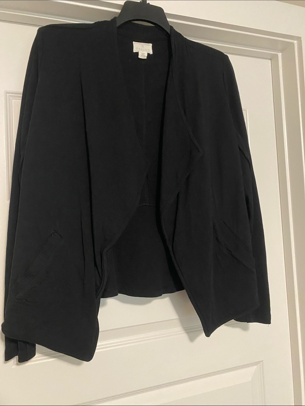 Caslon Black Open-Front Draped Blazer